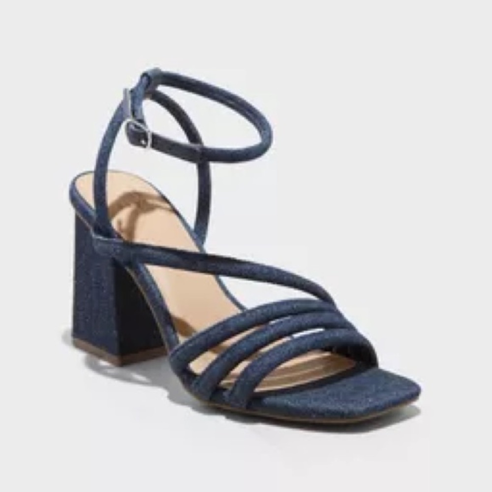 A new day Blue Heels with Ankle Strap New with Tags
